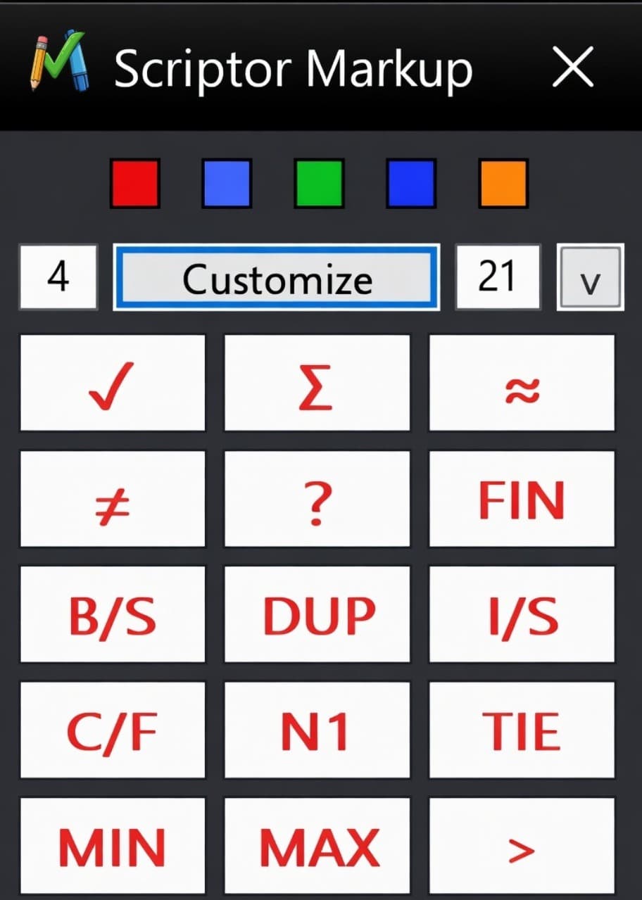 Scriptor™ markup toolbar for accounting PDF review